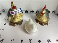 Chicken group- painted rooster, hen nest milk