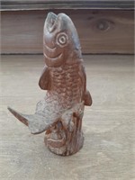 Vintage Carved Wood Jumping Fish