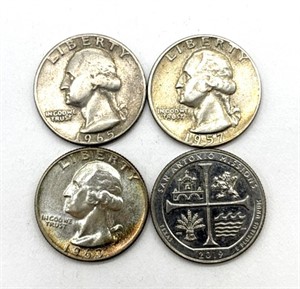 1957, 1963, 1965, and 2019 Washington Quarters