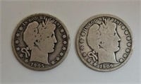 1905S & 1906O Barber Half Dollars