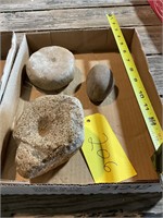 Native American Indian nutting stone artifact lot