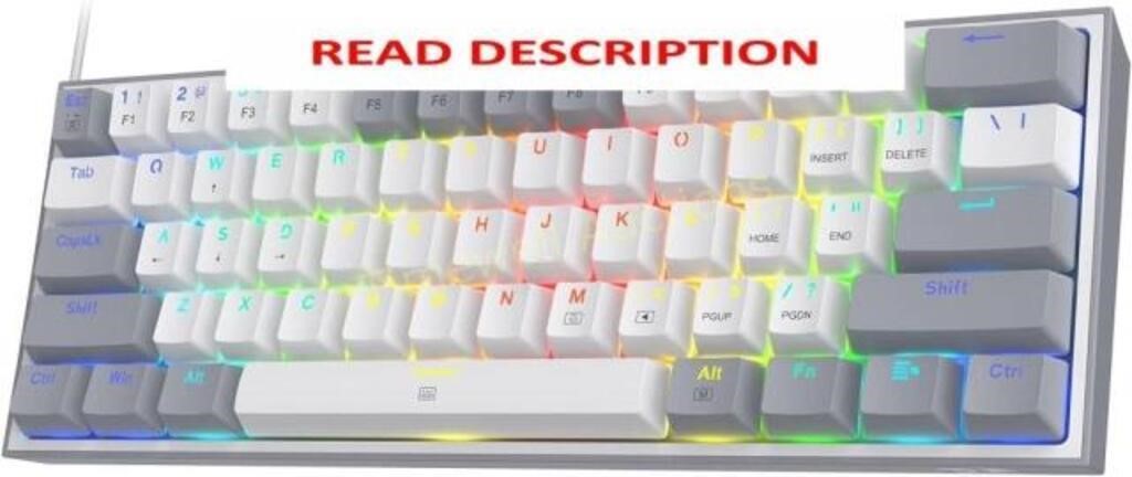 Redragon K617 Fizz 60% RGB Keyboard  61 Keys