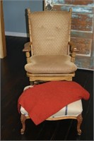 Glider with Throw and Ottoman