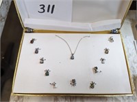 .925 Sterling Birthstone Necklace and Pendant Set