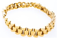 24kt G.P. /Stainless Steel  Bracelet -3 Link Desig