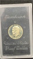 1973-S Silver Proof Eisenhower Dollar, NO Brown