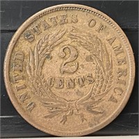 1864 Two Cent Piece (EF40)