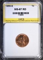 1955-S LINCOLN CENT LVCS SUPERB GEM