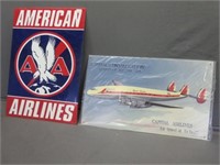 Capital & American Airlines Metal Signs