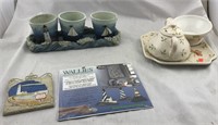 Ocean Sailboat Cup Tray, Ceramic Tea Set, And More