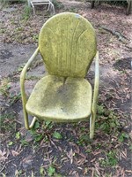 Vintage Yellow Metal Chair