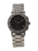 Tiffany Co. Atlas Grey Dial Chrono Ss Watch 35mm