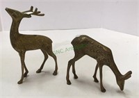 Set of vintage brass deer - tallest measuring 6