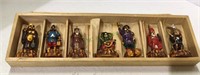 Vintage carved characters figurines of composites