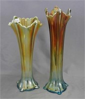 Lot of 2 Four Pillars vases - aqua opal