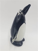 VTG Glass Hand Blown 6" Penguin Paperweight
