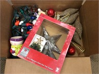 Box of Christmas, Tree Toppers, Lights & More
