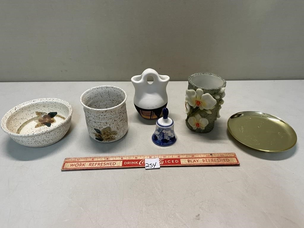 LOVELY LOT OF VARIOUS DECOR INCL SIGNED POTTERY
