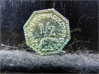 1857 CLAD 1/2 Gold california token Clad