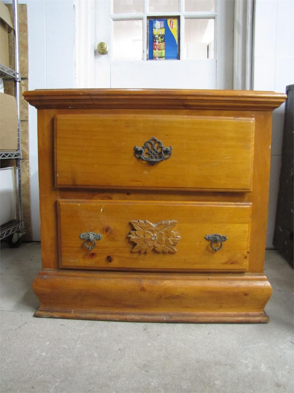 Vintage 2 Drawer Wooden Nightstand