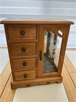 WOOD JEWELRY BOX WITH DRAWERS