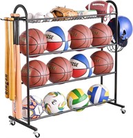 PLKOW Basketball Rack  Rolling Ball Storage