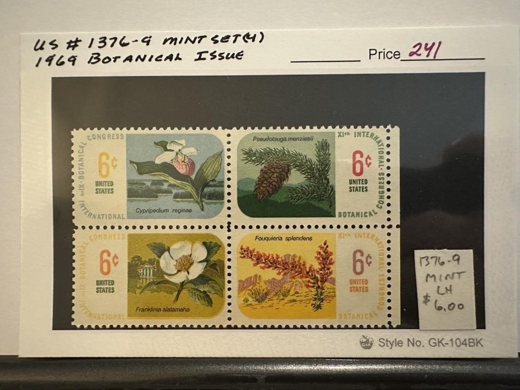 1376-9 MINT SET 4 1969 BOTANNICAL ISSUE STAMP