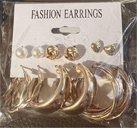 6 Pc Fashion Earring Set