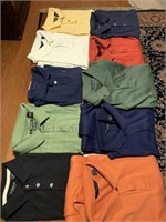 10 Men's Polo Shirts (3 are long sleeve)