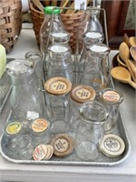 Collection of 16 Various Size Milk Bottles