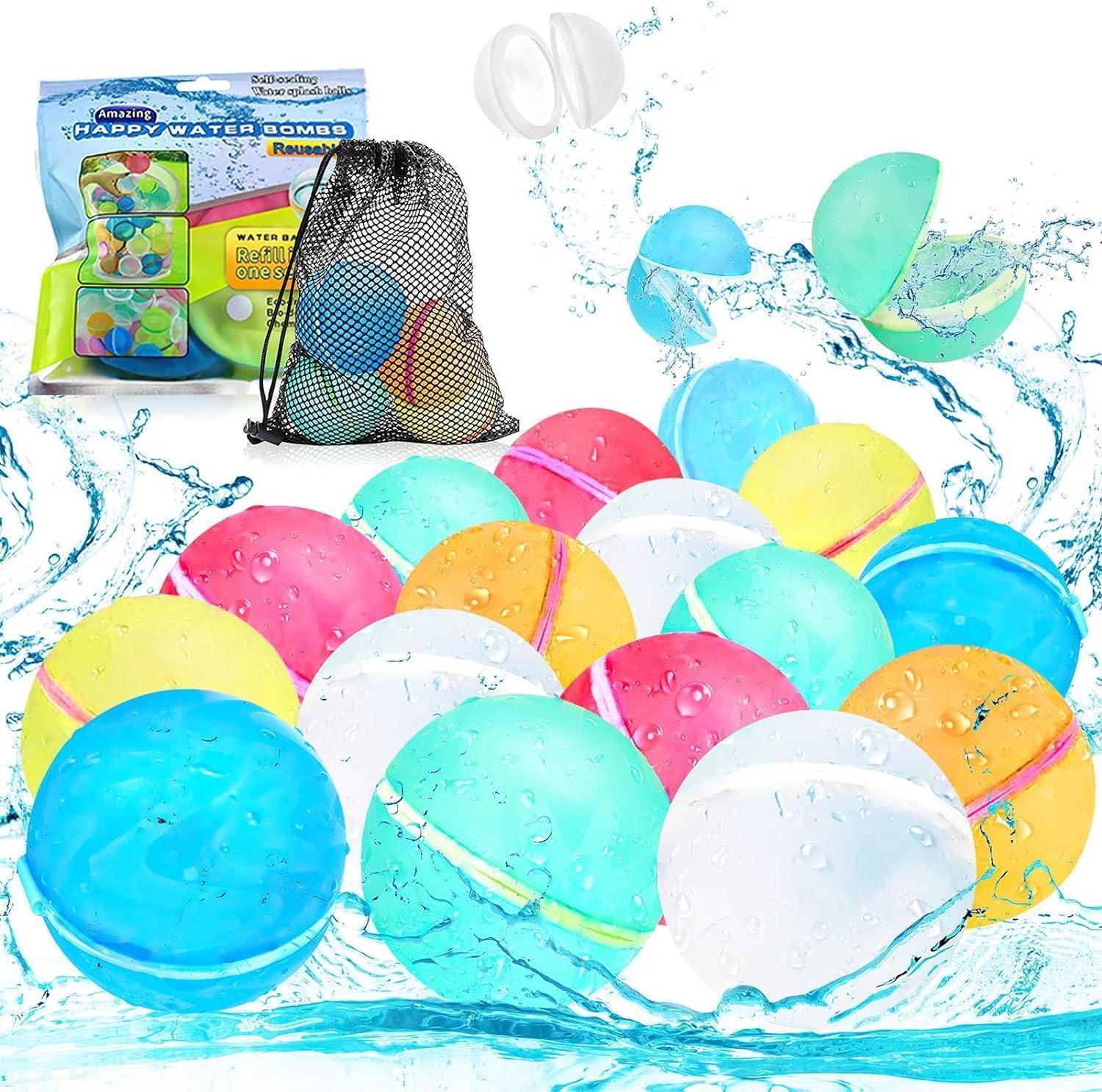 16Pcs Reusable Water Balloons