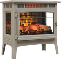 Infrared Qrtz Fireplace, 3D Flame, French Gray