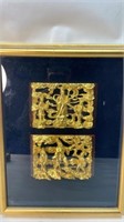 Framed 3D Gold Finished Oriental Art