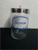 Glass cotton ball jar 7 in