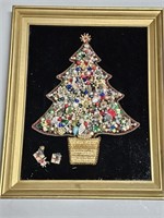 Christmas Tree Vintage Costume Jewelry Assemblage