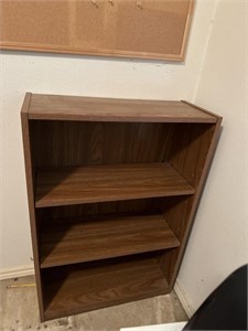 Book shelf 24”x10”x36” and bulletin board