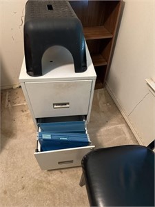 File cabinet, stool and chair