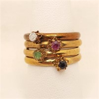 4 Rings with Gemstones