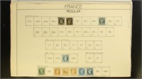 France Stamps Used and Mint hinged on old pages, v