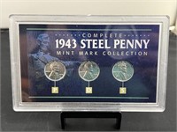 Complete 1943 Steel Penny Mint Mark Collection