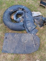 Inner tubes and a duffle bag