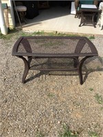 Outdoor PVC Wicker Coffee Table No Glass Top 43W