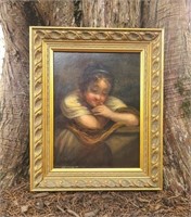 Oil on Board Attributed to Goya "Young Girl"