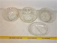 Vintage cubist glass bowl lot