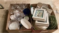 Two boxes of kitchen items. First includes
