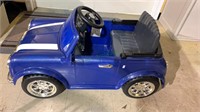 Childs blue mini Cooper toy car, battery