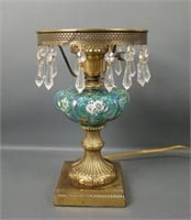 Fenton Decorated Lamp Base Only