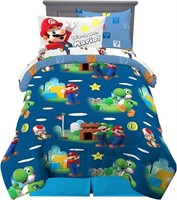 5 Piece Twin Size Super Mario Bedding Set