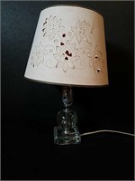 Vintage Glass and Metal Table Lamp