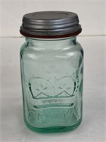 Vintage Wheaton Aqua/Green 4 1/2” storage jar